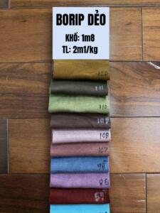 bảng màu vải borip lụa