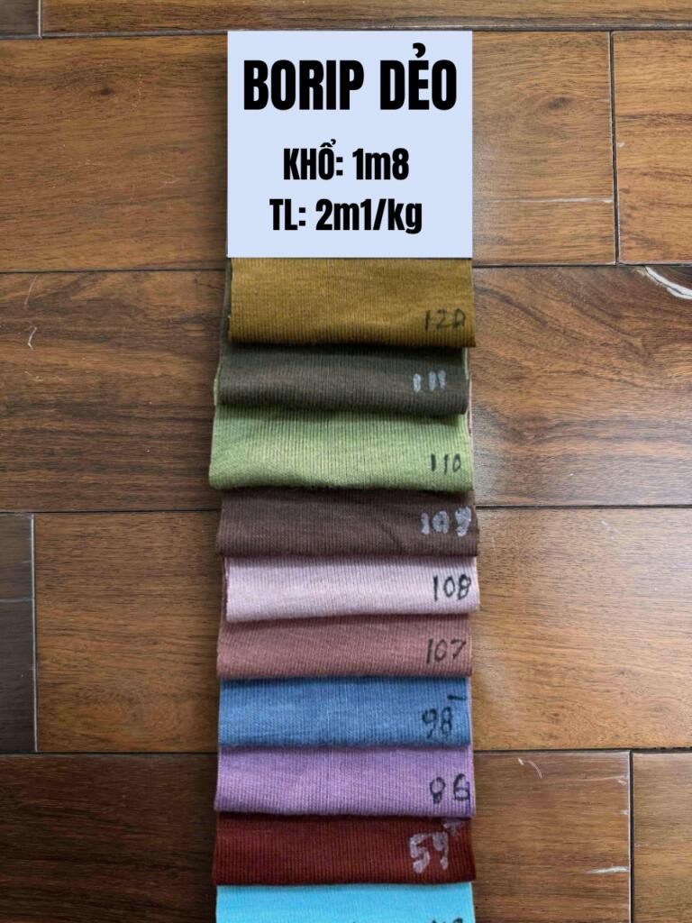 Bảng màu vải Borip dẻo