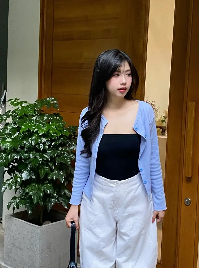 Áo cardigan vải borip dẻo